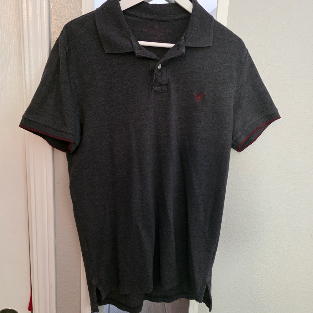 American Eagle Outfitters Charcoal Polo Shirt